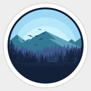 Snowy Mountain - Landscape Sticker